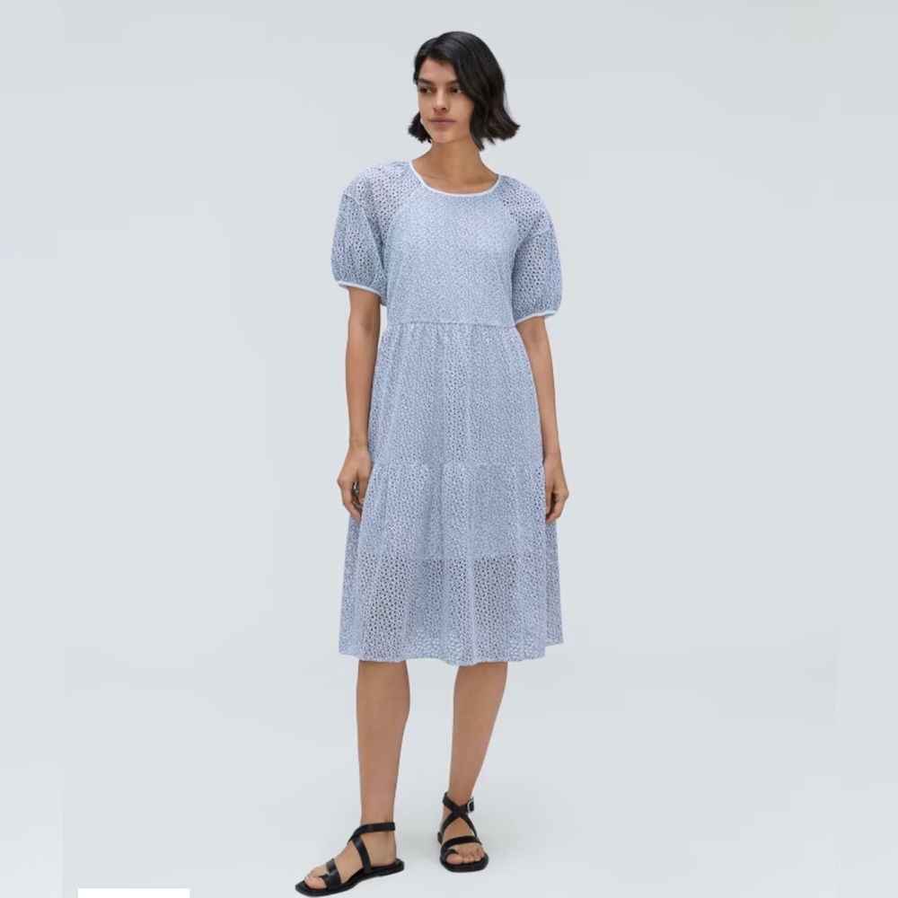 EVERLANE Tiered Eyelet Dress, size XS EUC
